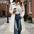 thumbnail image 2 of Cmfcve Womens Gingham Plaid Long Overcoat Button Front Business Casual Coat Fall Winter Collared Outerwear, 2 of 7