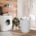 thumbnail image 5 of Lifesela 20-Inches Large Laundry Basket, Collapsible Laundry Hamper with Leather Handles, Dirty Clothes Hamper with Drawstring Closure Waterproof Laundry Bin (Grey), 5 of 7