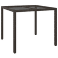 thumbnail image 2 of vidaXL Garden Dining Table Brown 35.4x35.4x29.5 in Poly Rattan, 2 of 5