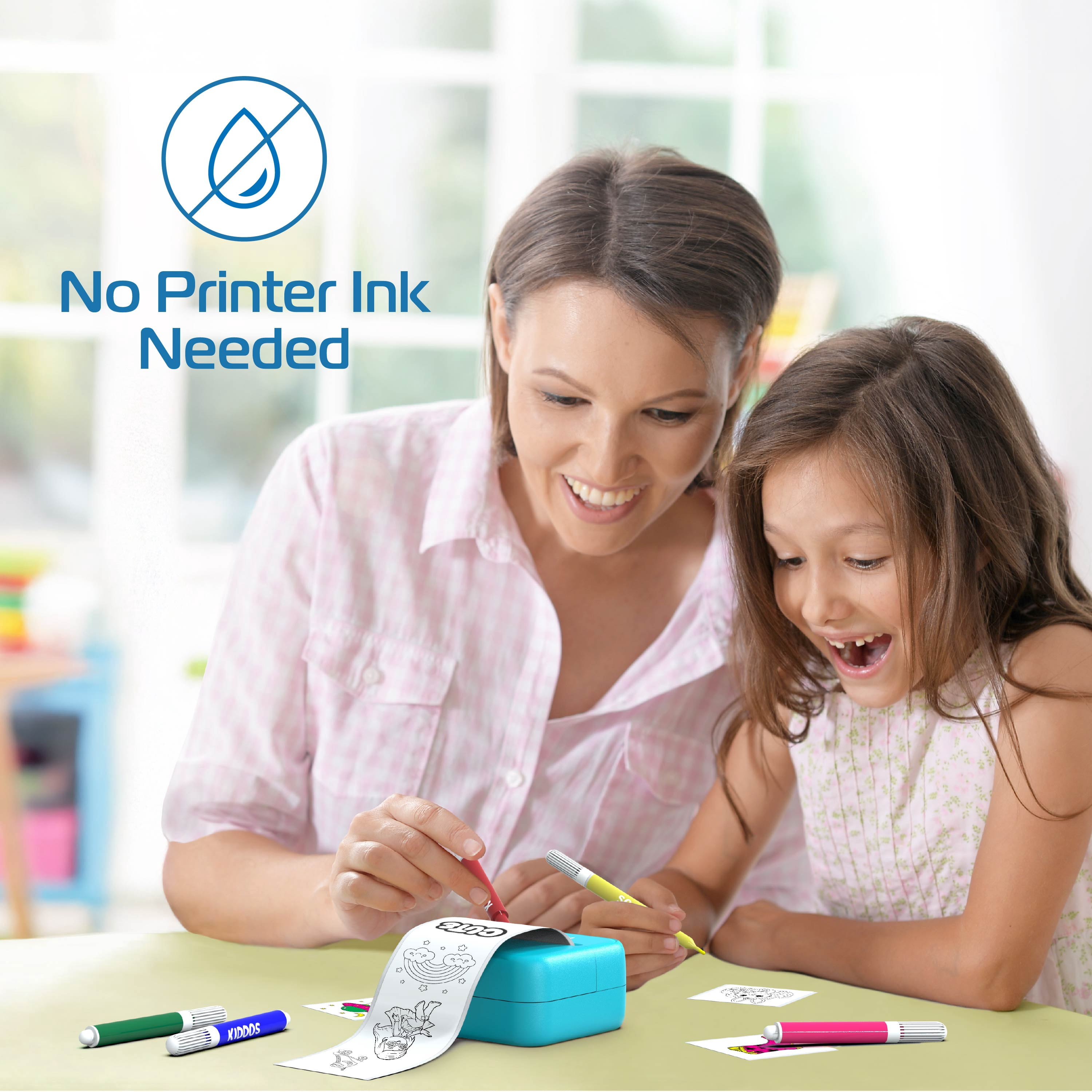 Kiddos Sticker Maker Machine – Sticker Maker for Kids 8+ DIY Arts and Crafts Kit with Markers, Sticker Rolls & App