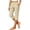 Beige, variant on Women's Stretch Capri Pants with Button Detail – Comfortable Yoga & Workwear Style Cropped Trousers for Spring & Summer – High Waist Solid Color Pants with Pockets