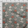 thumbnail image 2 of oneOone Viscose Chiffon Medium Gray Fabric Leaves & Floral Quilting Supplies Print Sewing Fabric By The Yard 42 Inch Wide, 2 of 4