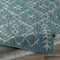 thumbnail image 4 of Mark&Day Outdoor Rugs, 3x10 Wijnaldum Global Indoor/Outdoor Aqua Runner Area Rug, Non Shedding Blue White Carpet for Patio, Porch, Deck, Bedroom, Living Room or Kitchen (2'7" x 10' Runner), 4 of 6