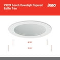 Juno Lighting V3024 WWH 6 Inch Conical Baffle Trim Round White VuLite