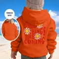 thumbnail image 2 of Oiyii Tween Girls' Daisy Slogan Pullover Hoodie Back Print Long Sleeve Casual Hooded Sweatshirt Casual Pullover Top,Orange, 2 of 5