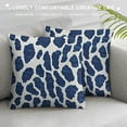 thumbnail image 3 of Navy Blue Cheetah Cushion Cover Tan Pillow Covers Leopard Print Pillowcase Animal Blue Home Decorative Pillows for Sofa Couch Housewarming Gift White Flax, 3 of 5