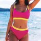 thumbnail image 1 of Trajes de baño para mujer, Trajes de baño para mujer Traje de baño de moda de cintura alta con rayas de colores divididos para mujer, 1 of 4