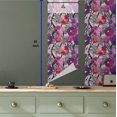 thumbnail image 5 of Ambesonne Floral Peel & Stick Wallpaper for Home, Flowers Monochrome Leaves, 13"x36", Eggplant White and Magenta, 5 of 5