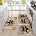 thumbnail image 5 of 1/2pcs Kitchen Mats, Suitable For Farmhouse And Country Kitchen Floors, Texas Star Non-Slip High-Quality Comfortable Standing Mats, BrownFlannel Floor Mats, 5 of 15