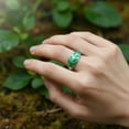 thumbnail image 2 of Bling Jewelry Womens Western  Gemstone Green Opal Inlay Ivy Leaf Silver Ring, 2 of 5
