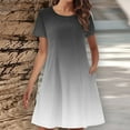 thumbnail image 2 of Erwazi Women's Crew Neck Short Sleeve T Shirt Dress Summer Trendy Basic Casual Dresses Swing Flowy Midi Dress with Pockets, 2 of 5