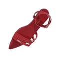 thumbnail image 2 of Xdegoge Womens Sandals Open Toe Pointed Flats Multi Patent Straps Ankle Buckle Sandals Summer Dressy Gladiator Wedding Party Shoes, 2 of 9
