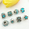 thumbnail image 4 of Randomly 10pcs Vintage Inlaid Rhinestone Large Hole Beads, Alloy Enamel Spacer Beads, For DIY Handmade Beaded Bracelet Necklace Crafts, Jewelry Making Supplies, 4 of 6