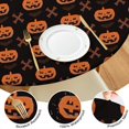 thumbnail image 4 of Halloween Pumpkin & Bones Pattern Round Fitted Tablecloth with Elastic Edge,Dining Table Cover Waterproof,Outdoor Round Tablecloth for Camping,Dining,Indoor and Outdoor, 4 of 7