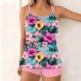 thumbnail image 3 of qucoqpe Womens Two-piece Modest Bathing Suit Summer Fashion Casual Floral Print Tankini Swimsuits with Shorts, 3 of 6