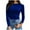 Blue, variant on Idoravan Womens T Shirts Long Sleeve Crew Neck Basic Tee Women's Fall Fashion Long Sleeve Stretch Slim Fitted Ribbed T-Shirt Blouse Solid Basic Tops Blue S
