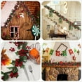 thumbnail image 4 of Tnobhg Christmas Artificial Rattan Garland with Green Leaves Red Berries Indoor Outdoor Wall Hanging Xmas Faux Plants Holiday Party Decoration Photo Props, 4 of 8