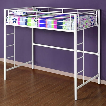 Twin Metal Loft Bed, Multiple Colors