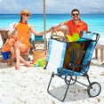 thumbnail image 7 of Slsy Beach Cart Chairs with Wheels, 2 in 1 Folding Beach Chair Camping Chairs with Canopy Sun Shade, Tanning Chairs Wagon Cart Combo for Sunbathing, Pool, Backyard, 7 of 7