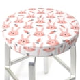 thumbnail image 3 of Xecao's Rabbit Is And Carrots Print Stool Covers offer stylish, washable protection for PU round bar stools, perfect for home or commercial use., 3 of 7