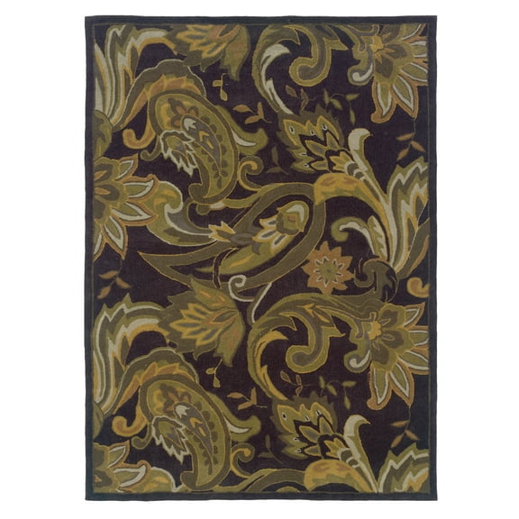 Trio Lahour Aubergine Area Rug 5x7 Transitional Contemporary