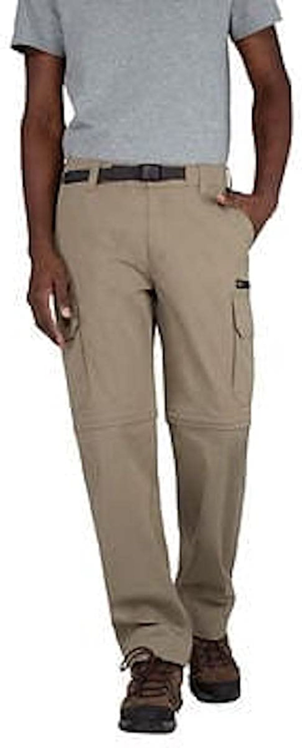 BC Clothing Mens Convertible Stretch Pant (Sand, XL x 34), Men's, Brown