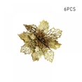 thumbnail image 2 of Pack of 6 Glitter Artificial Poinsettia Flowers Christmas Wreath Christmas Tree Flowers Ornaments 4’’(10cm) Diameter, 2 of 3
