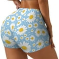 thumbnail image 2 of Vsdgher Daisies Flowers print Workout Shorts for Women Seamless Soft Smooth Gym Yoga Scrunch Active Exercise Fitness Shorts, 2 of 8