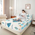 thumbnail image 4 of Feelyou Teal Aztec Abstract Twin Sheet Sets, Bohemian Mandala Bedding, 3 Pieces, 4 of 7