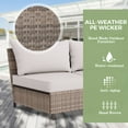 thumbnail image 5 of EAGLE PEAK Coastal Vista 3 Piece Outdoor Wicker Armless Chair with Beige Cushion, Patio Furniture Sets Outdoor Sectional Patio Conversation Set, 5 of 7