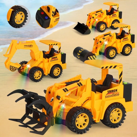 Boovnll Toy Trucks - Excavator Road Roller Cars Toys Kids Construction Sandbox Vehicles Playset Ages 1-6 Toy Cars for Children Educational Learning Toy, Gifts for Boys Girls, Toys, Cars