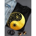 thumbnail image 3 of Ying And Yang Sun And Moon Shaped T-Shirt Women -Smartprints Designs, Female Small, 3 of 4
