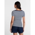 thumbnail image 4 of Time and Tru Women's Ribbed Scoop Neck Tee with Short Sleeves, Sizes XS-XXXL, 4 of 6