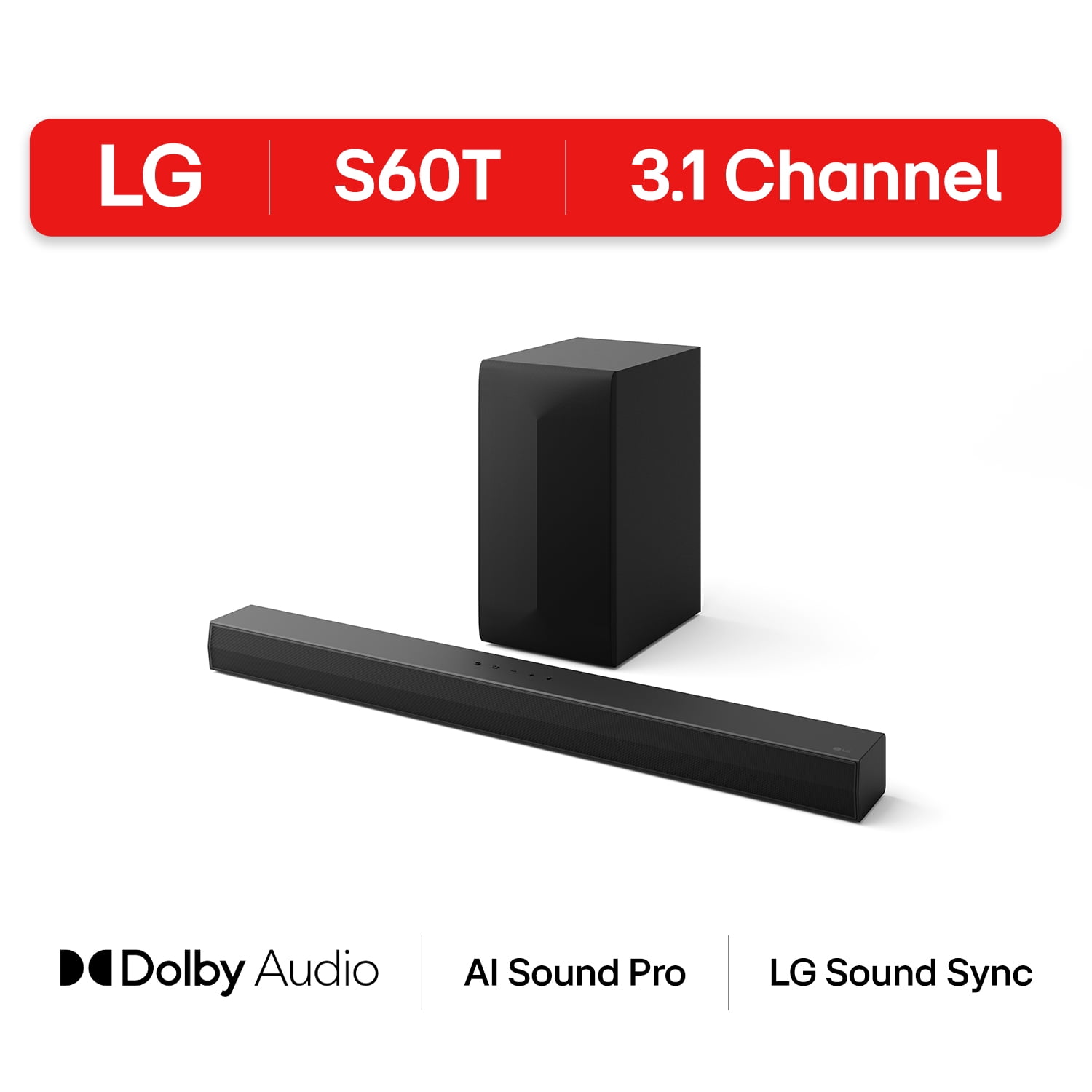 LG 3.1 Channel Sound Bar with Dolby Audio, S60T