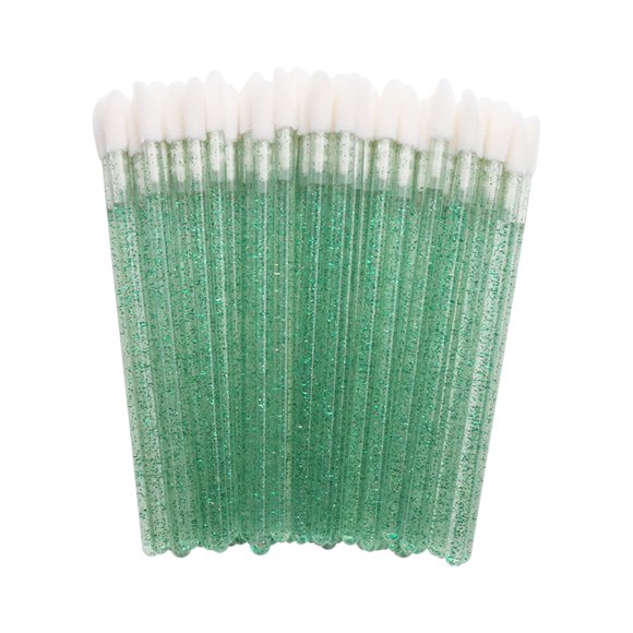 Xihbxyly Pincel de Labios de Cristal, Paquete de 50 Aplicadores Desechables, Diseño de Pincel Suave con Efecto Flocado, Aplicación Suave de Color de Labios, Ideal para Fiestas de Maquillaje, Uso En V