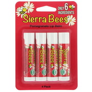 Organic Lip Balms, Pomegranate, 4 Pack, .15 oz (4.25 g) Each by Sierra Bees