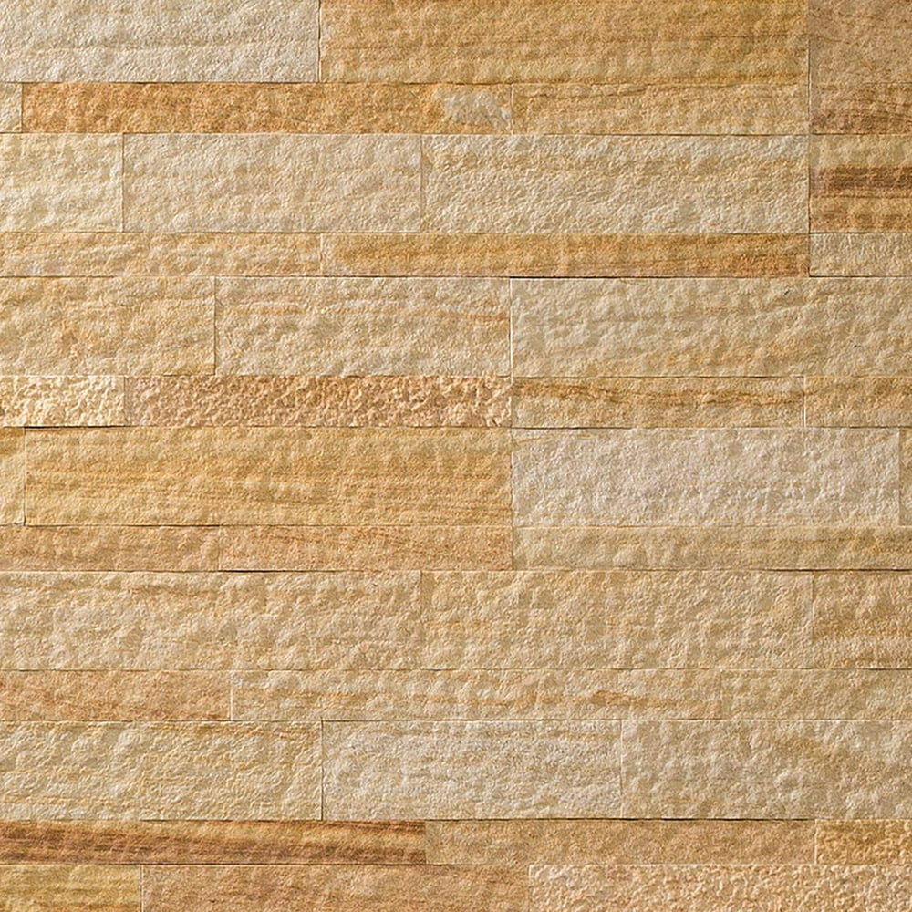 Aspect Peel and Stick Stone Overlay Kitchen Backsplash Sample Golden