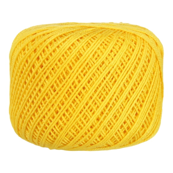 164 Yards Size 3 Yellow Pearl Cotton Crochet Thread Lace Weight Yarn Tatting Thread for Crocheting Knitting Embroidery Sewing