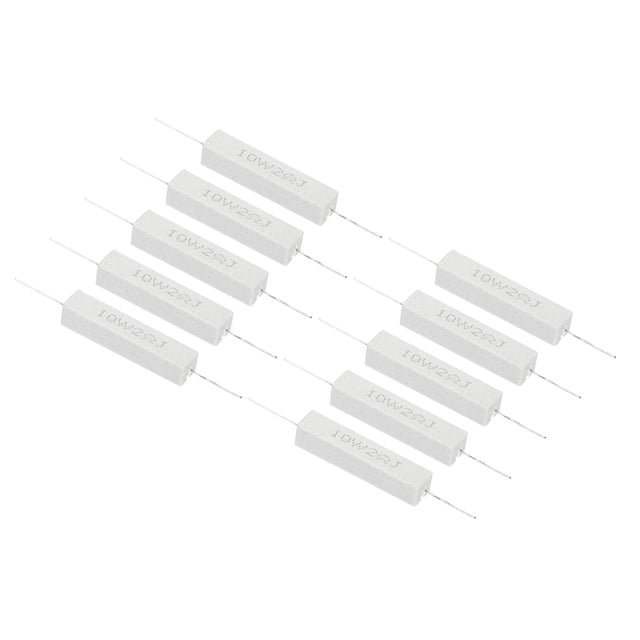 Unique Bargains 10 Pcs Résistances 2 Ohms, Résistance Céramique 10W Kit de Résistance de Puissance Tolérance 5 % pour Adaptateurs Audio