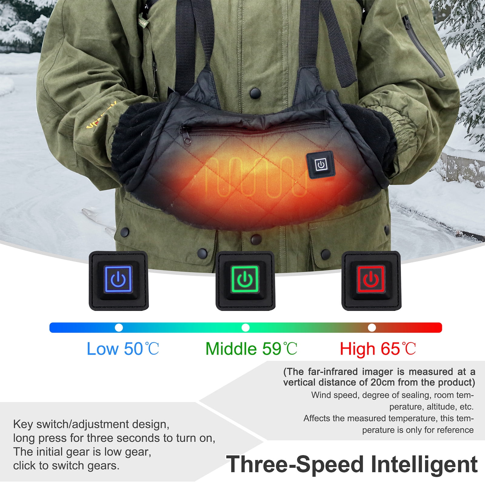 Yokua Hand Warmers Rechargeable Electric Heating Pouch Heated Gloves Hand Warmer Bag
