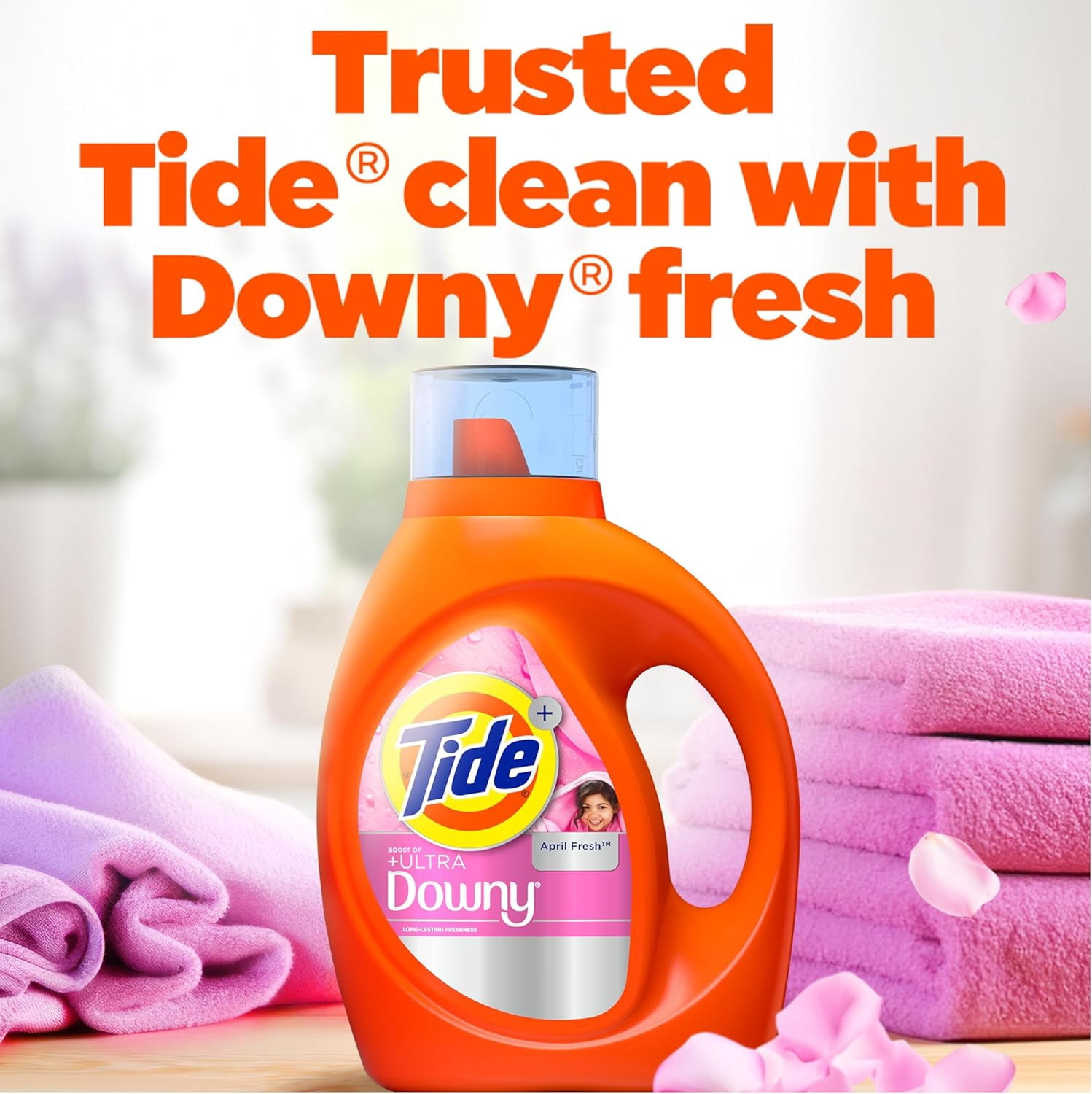 Plus Boost of Ultra Liquid Laundry Deternt, April Fresh Scent, 148 fl oz, 105 Loads, Deternt with Long-Lasting Freshness