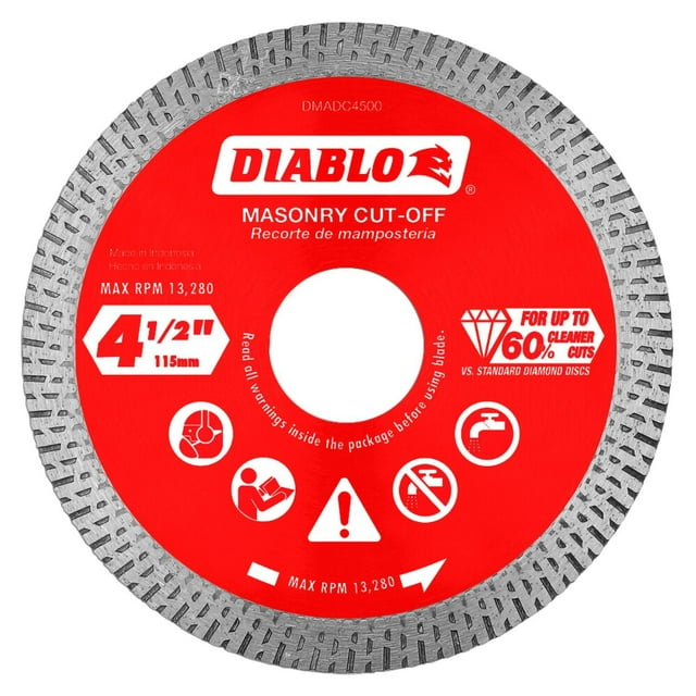 Disco de corte de mampostería con borde continuo en forma de diamante Diablo DMADC0450
