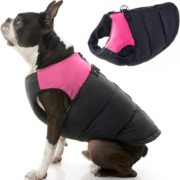 Gooby Padded Vest Dog Jacket Pink, XSmall Warm Zip Up Dog Vest