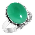 thumbnail image 1 of 925 Sterling Silver Ring For Women - Men Genuine Green Onyx Gemstone Silver Ring Size 7 May Birthstone Boho Silver Ring Size 7 Anniversary - Gift For Ladies Gemstone 925 Silver Jewelry, 1 of 5