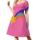 thumbnail image 2 of Vestido de manga corta con estampado azul de Joan Miró 2, ropa de mujer, vestido elegante coreano, verano 2025, vestido de mujer., 2 of 7