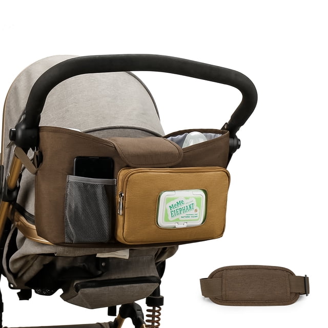 SPEKSEE Stroller Organizer Bag for Baby Essentials - Insulated Wipe Pocket, Multi-Function Storage for Outdoor Travel