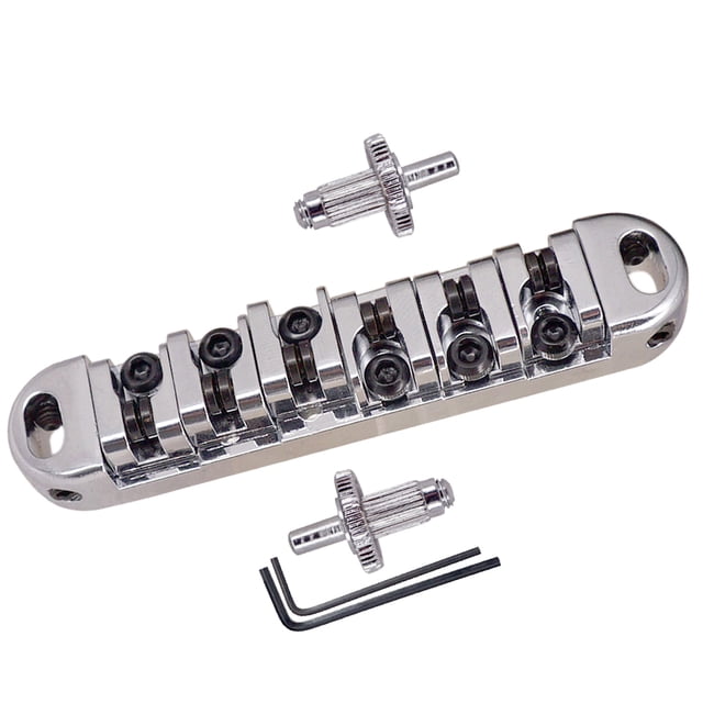 Juego de Puente de Sillín Perfecl para Guitarra Eléctrica LP Plata + negro