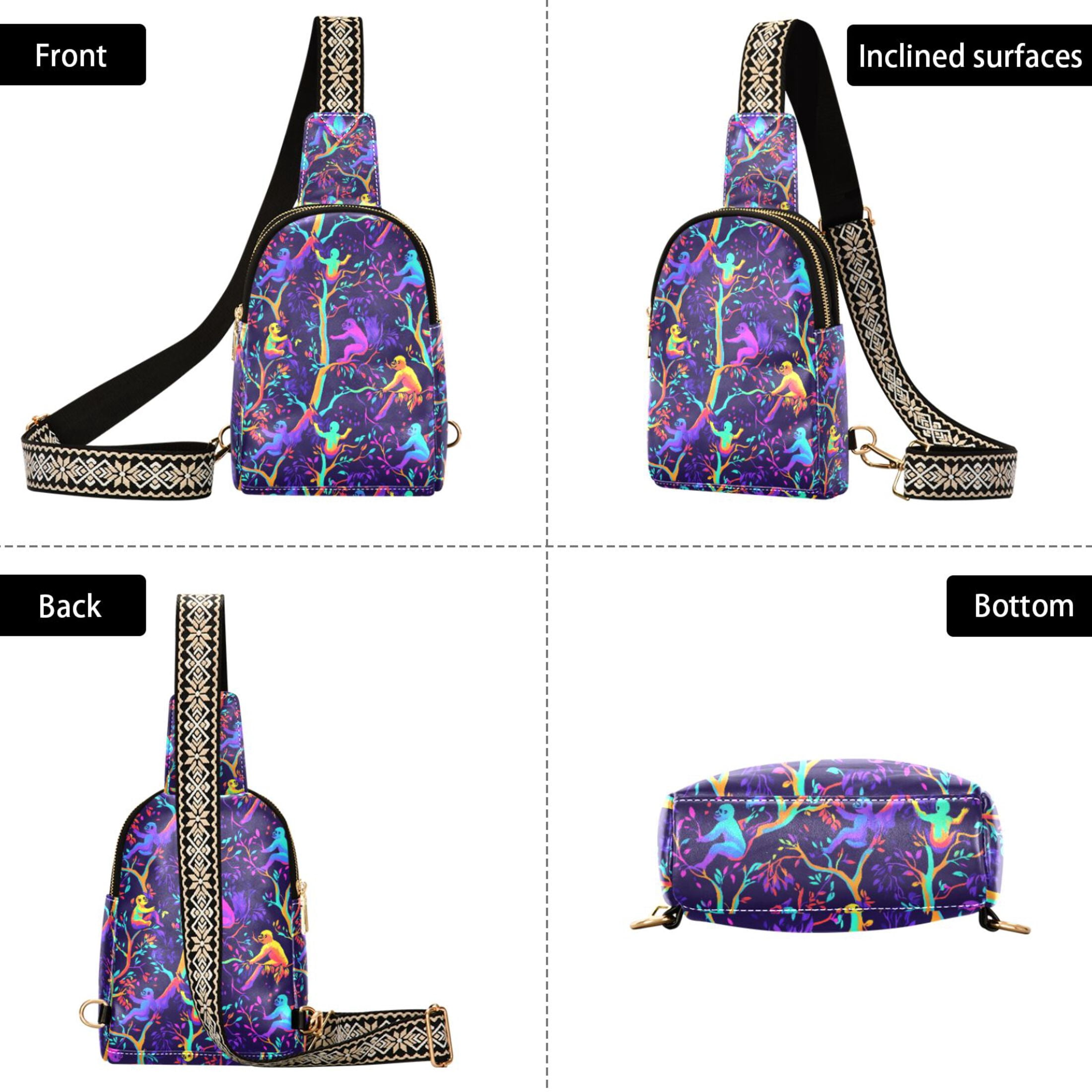 ALAZA Gorillas Magic Style Sling Bag for Women Men Waterproof Crossbody Chest Bags