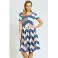 thumbnail image 2 of Chevron Short Sleeve Pleated Dress | 2 Colors | S-3X, 2 of 10
