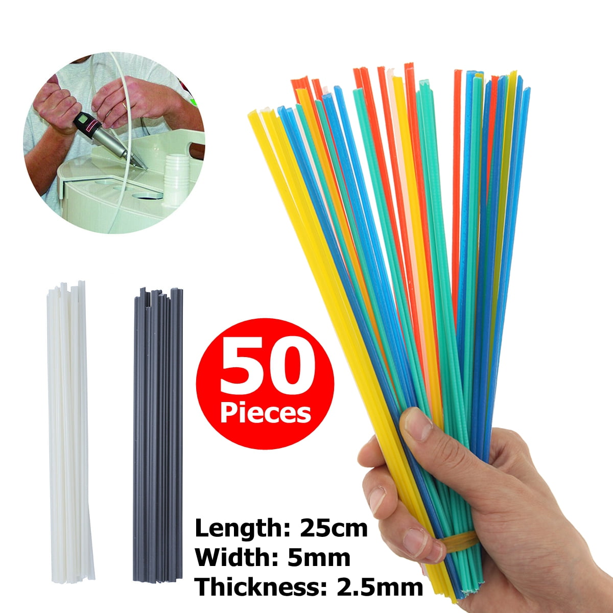 50pcs Plastic Welding Rods Bumper Repair PP/PVC Welding Sticks Welding